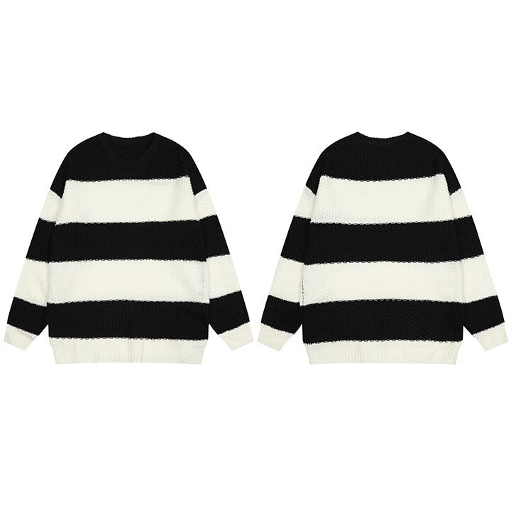 "Black & White" Unisex Men Women Streetwear Graphic Sweater Daulet Apparel