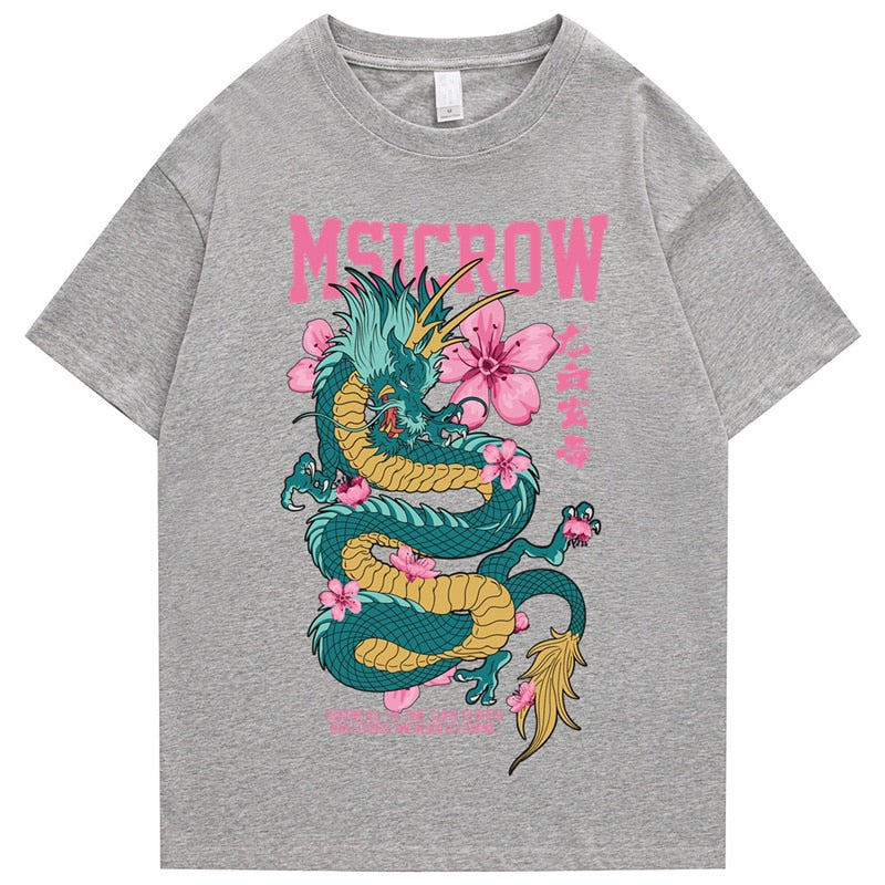 "Peace Dragon" Men Women Streetwear Unisex Graphic T-Shirt Daulet Apparel