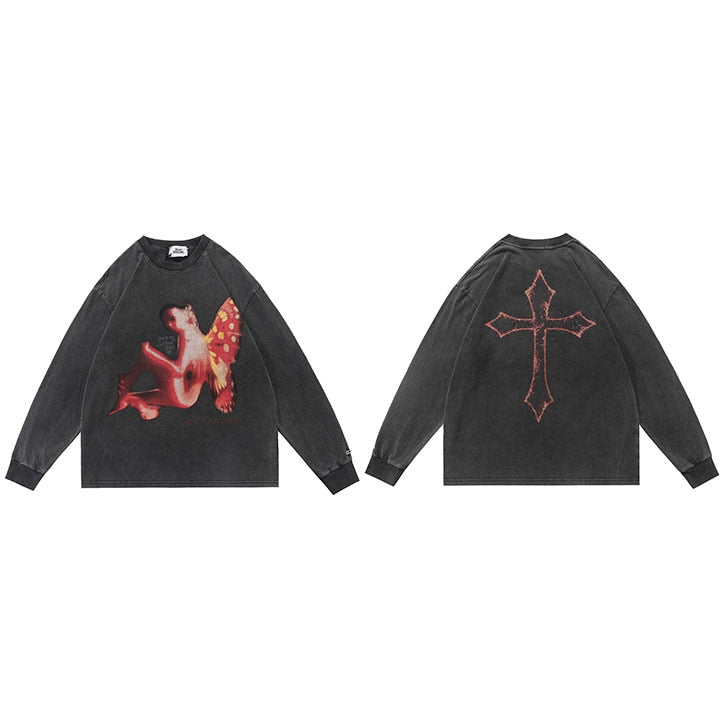 "Red Effect" Unisex Men Women Streetwear Graphic Sweatshirt Daulet Apparel