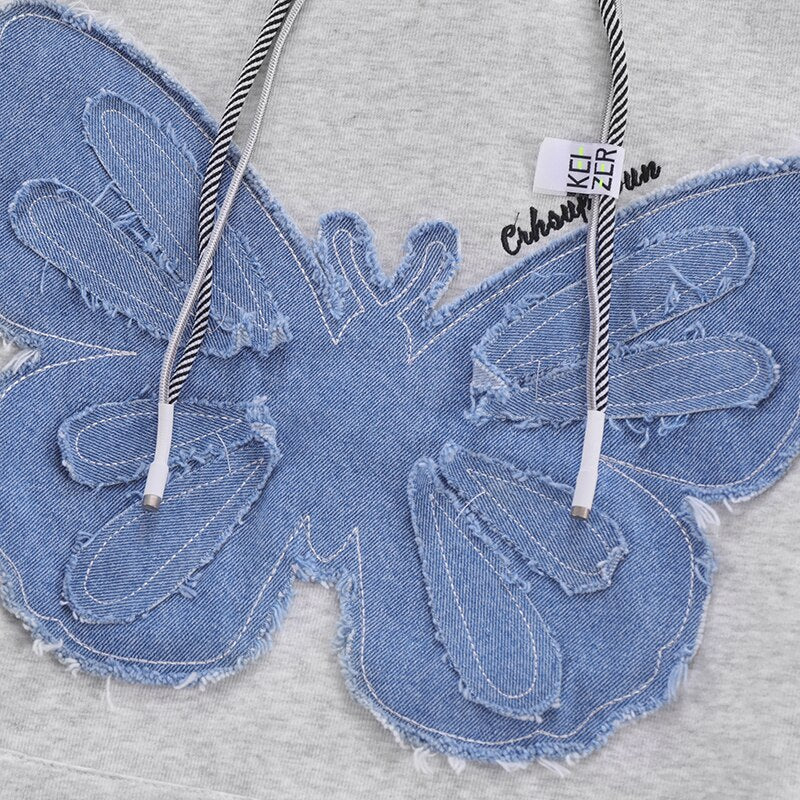 "Blue Butterfly" Unisex Men Women Streetwear Graphic Hoodie Daulet Apparel