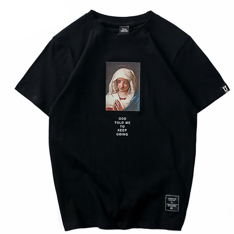 "Virgin Mary" Unisex Men Women Streetwear Graphic T-Shirt Daulet Apparel