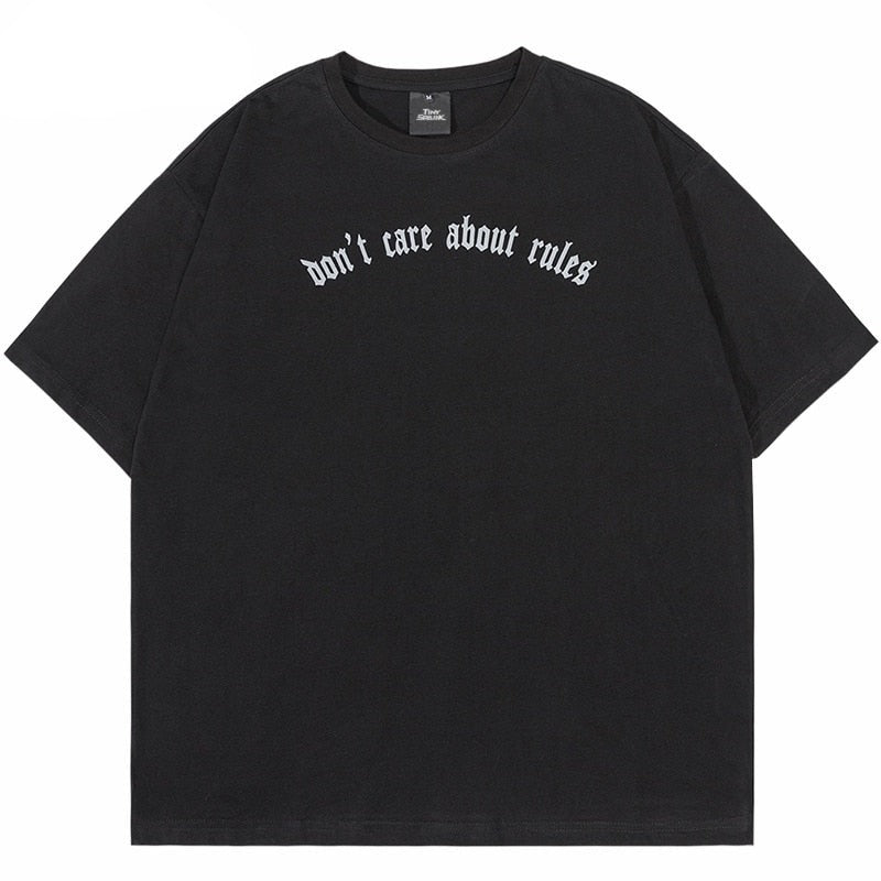 "Don't Care" Unisex Men Women Streetwear Graphic T-Shirt Daulet Apparel