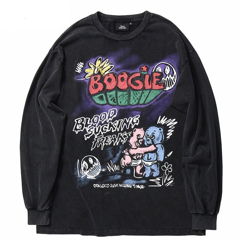 "Boogie" Unisex Men Women Streetwear Graphic Sweatshirt Daulet Apparel