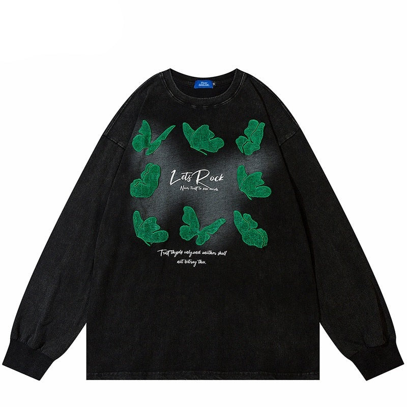 "Green Leaf" Unisex Men Women Streetwear Graphic Sweatshirt Daulet Apparel