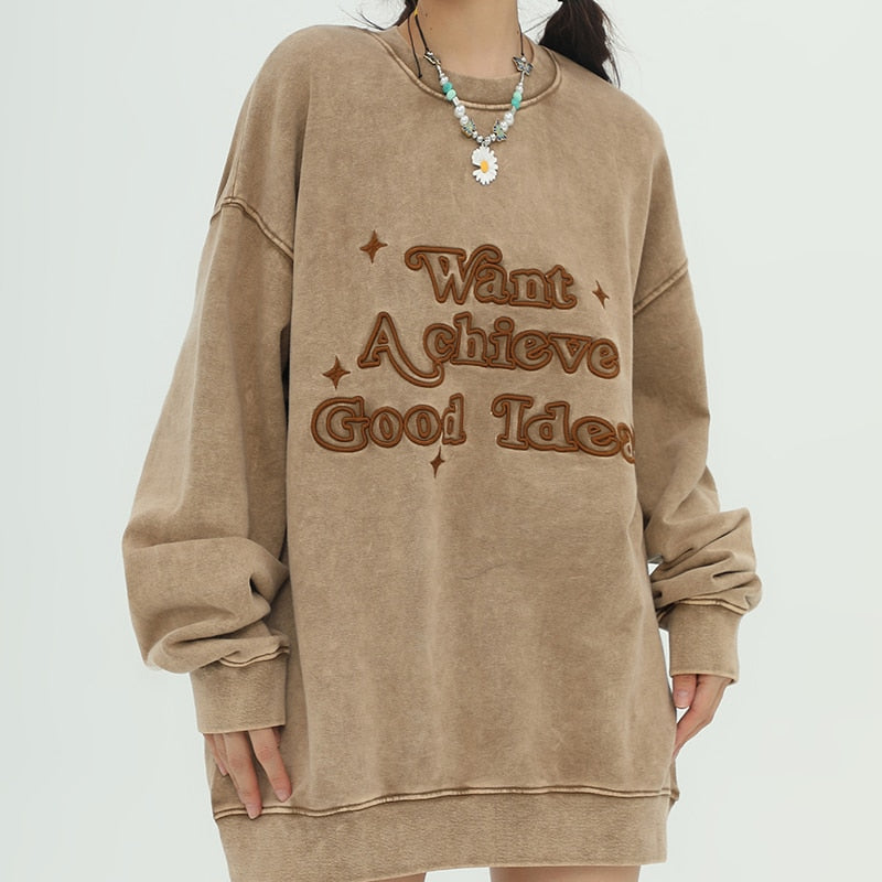 "Achieve Everything" Unisex Men Women Streetwear Graphic Sweatshirt Daulet Apparel