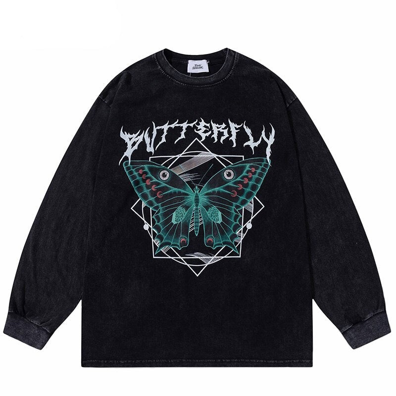 "Butterfly Eyes" Unisex Men Women Streetwear Graphic Sweatshirt Daulet Apparel