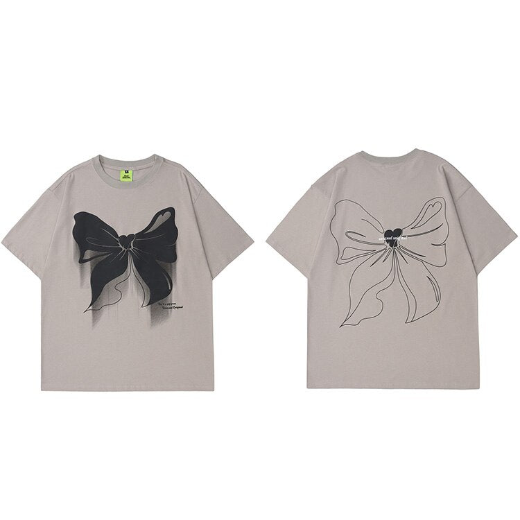 "Bowknot Butterfly" Unisex Men Women Streetwear Graphic T-Shirt Daulet Apparel