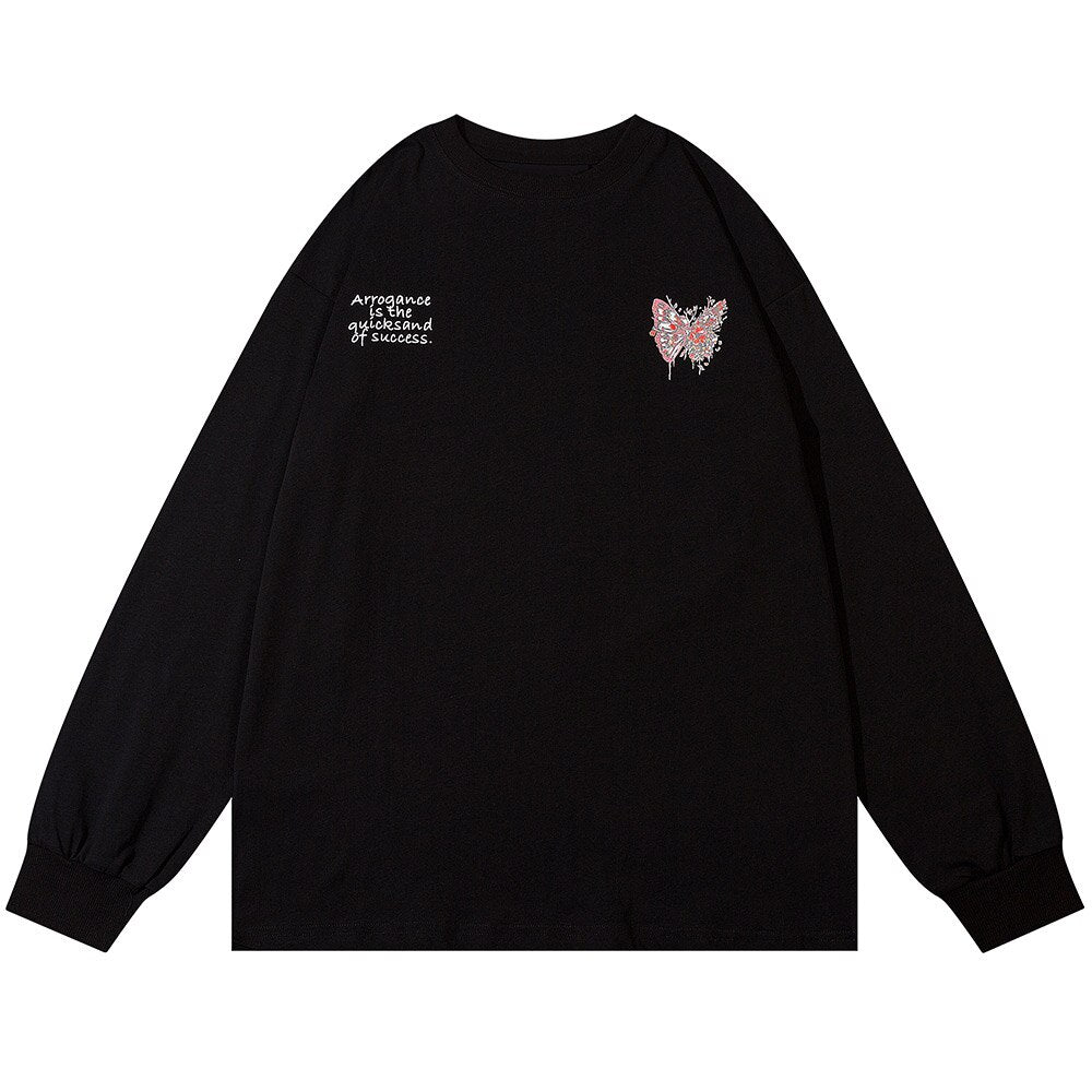 "Red Butterfly" Unisex Men Women Streetwear Graphic Sweatshirt Daulet Apparel