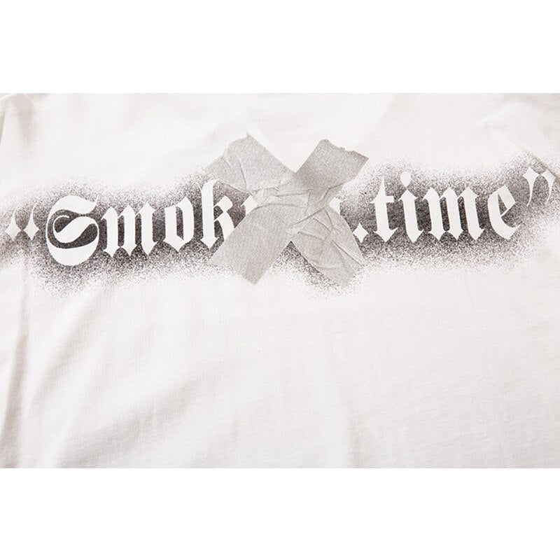 "Slow Smoke" Unisex Men Women Streetwear Graphic T-Shirt Daulet Apparel