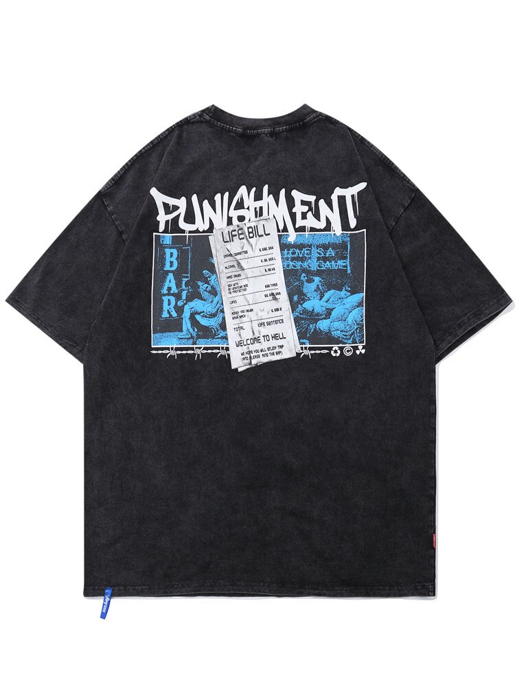 "Punishment" Unisex Men Women Streetwear Graphic T-Shirt Daulet Apparel