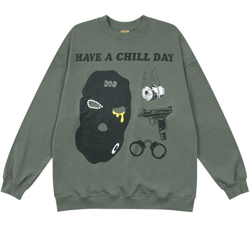 "Have A Nice Day" Unisex Men Women Streetwear Graphic Sweatshirt Daulet Apparel