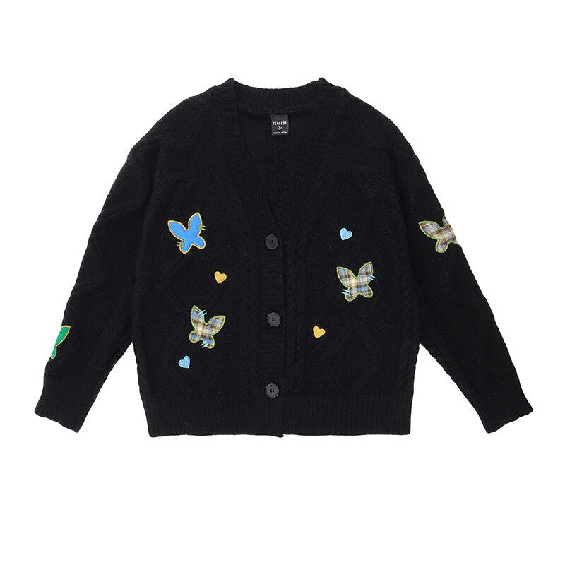 "Butterfly" Unisex Men Women Streetwear Graphic Cardigan Daulet Apparel