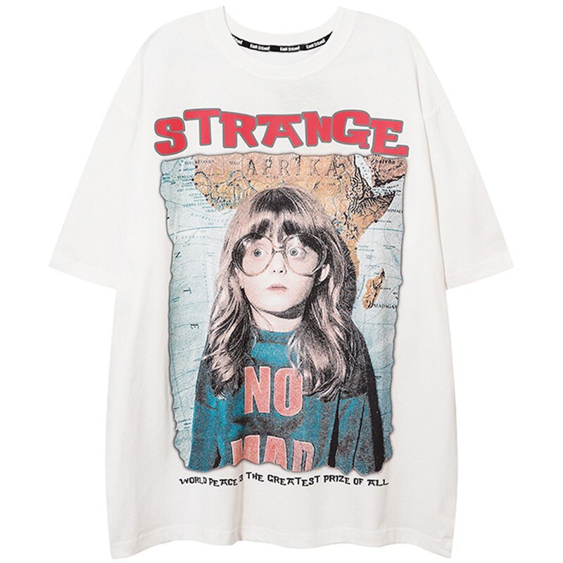 "Strangers Outside" Unisex Men Women Streetwear Graphic T-Shirt Daulet Apparel
