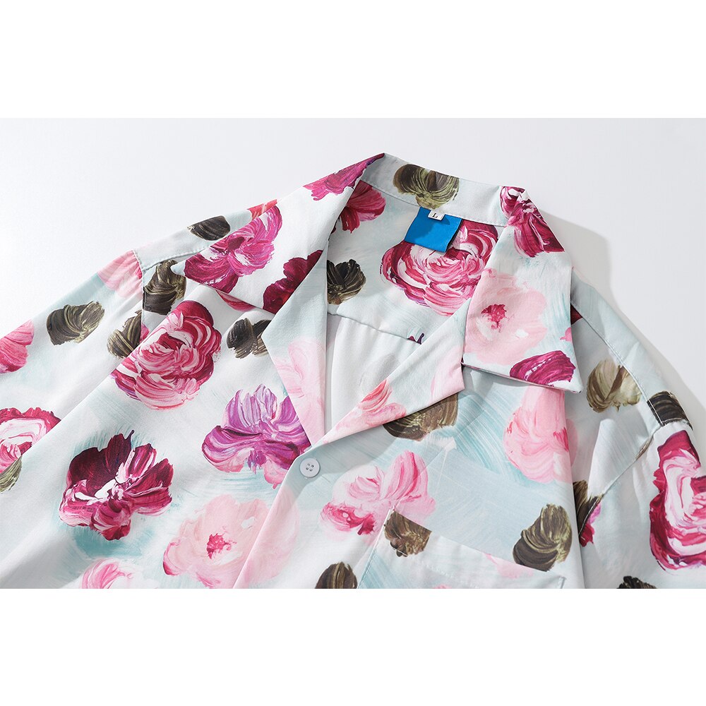 "Pink Rose" Unisex Men Women Streetwear Graphic Shirt Daulet Apparel
