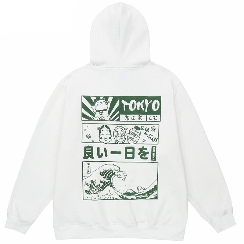 "Tokyo Wave" Unisex Men Women Streetwear Graphic Hoodie Daulet Apparel