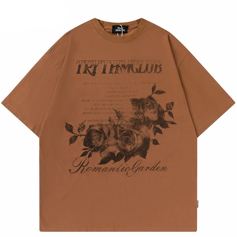"Fallen Rose" Unisex Men Women Streetwear Graphic T-Shirt Daulet Apparel