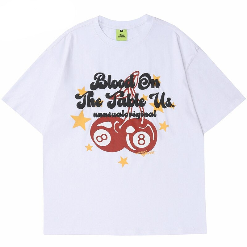 "Cherry Way" Unisex Men Women Streetwear Graphic T-Shirt Daulet Apparel