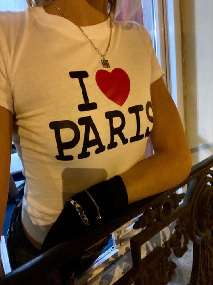 "I Love You" Aesthetic Gothic Punk Graphic Crop Top T-Shirt Daulet Apparel