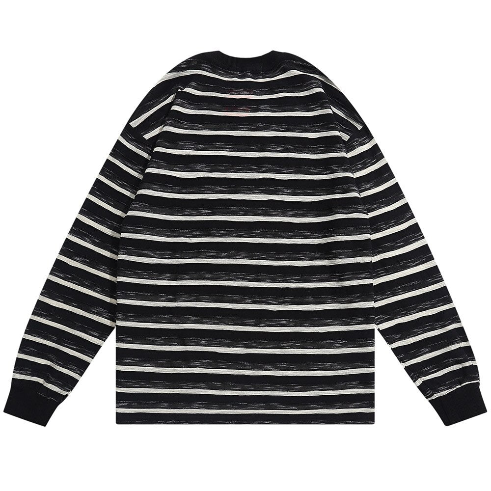 "Striped Along" Unisex Men Women Streetwear Graphic Sweatshirt Daulet Apparel