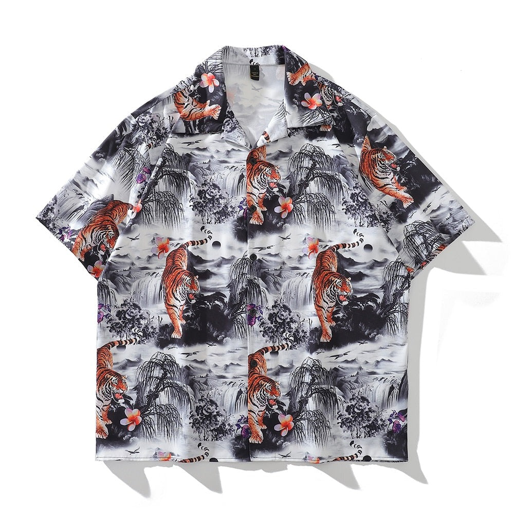 "Mountain Waves" Unisex Men Women Streetwear Graphic Shirt Daulet Apparel