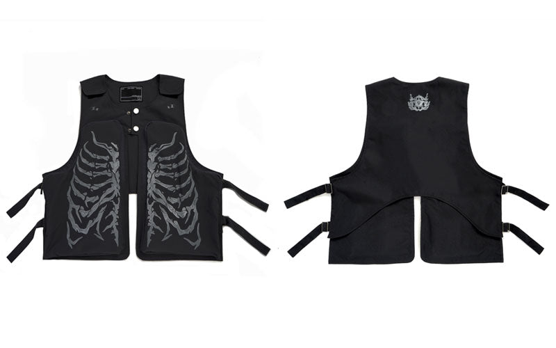 "Gothic Skeleton" Unisex Men Women Streetwear Vest Daulet Apparel
