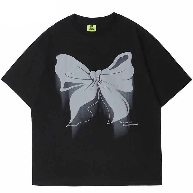 "Bowknot Butterfly" Unisex Men Women Streetwear Graphic T-Shirt Daulet Apparel