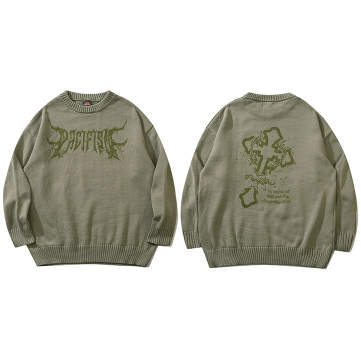 "Pacific Rising" Unisex Men Women Streetwear Graphic Sweater Daulet Apparel