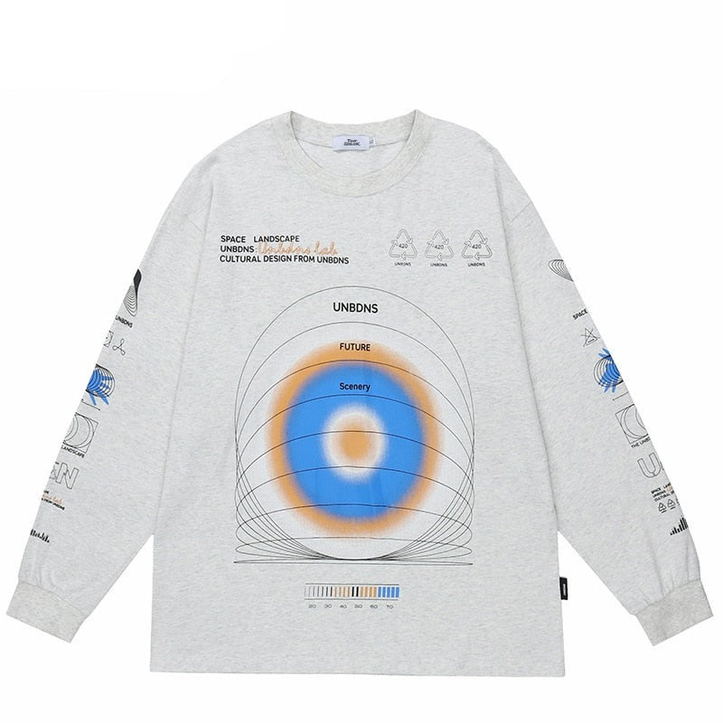 "Space Illusion" Unisex Men Women Streetwear Graphic Sweatshirt Daulet Apparel