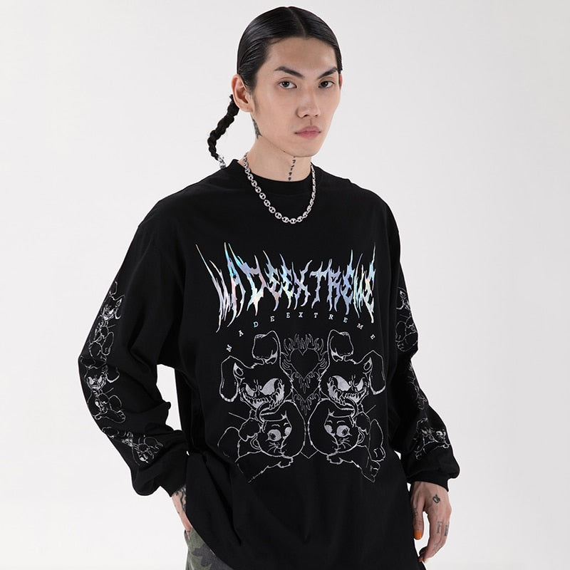 "Twin Monster" Unisex Men Women Streetwear Graphic Sweatshirt Daulet Apparel