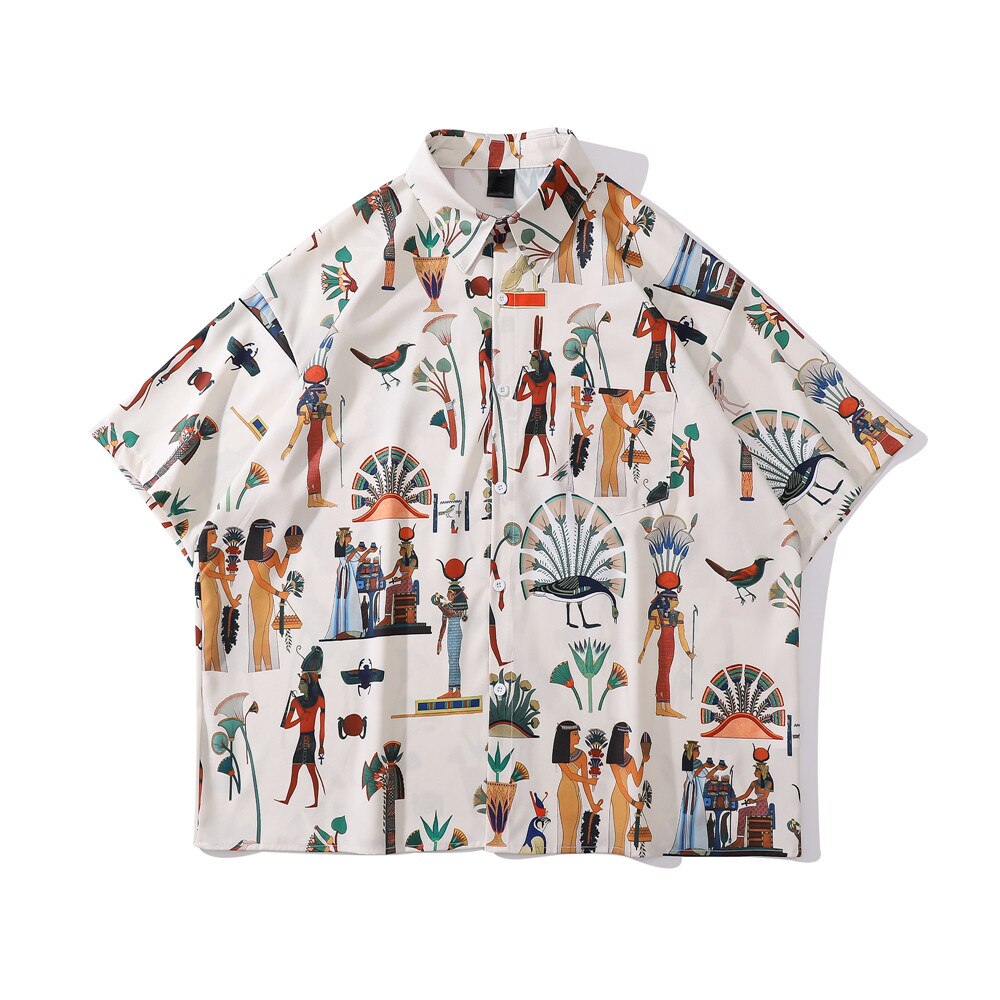 "Full Printing" Unisex Men Women Streetwear Button Shirt Daulet Apparel
