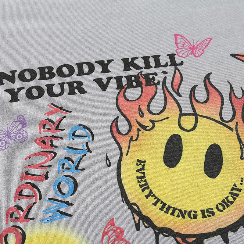 "Keep Smiling" Unisex Men Women Streetwear Graphic T-Shirt Daulet Apparel