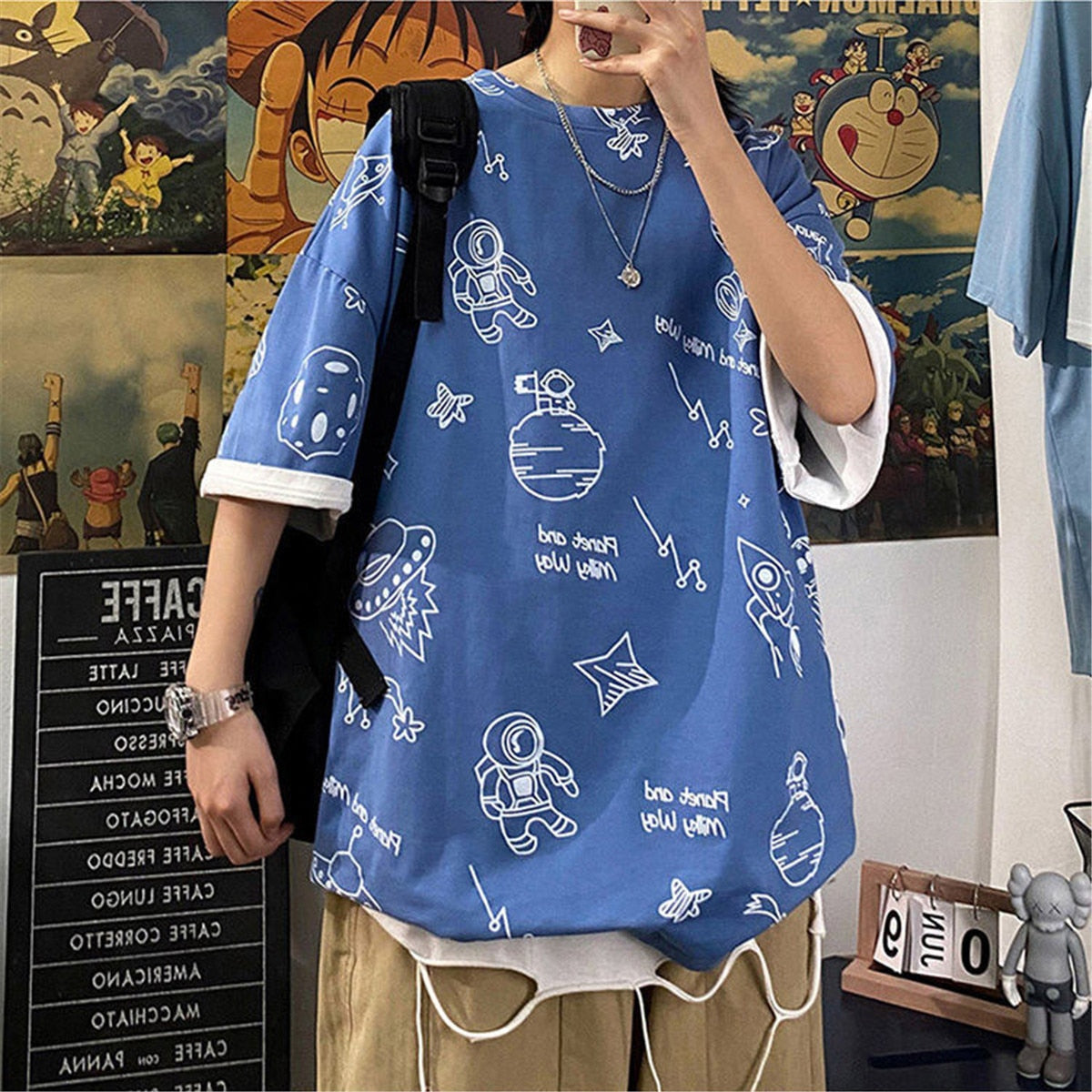 "Scatter Blues" Unisex Men Women Streetwear Graphic T-Shirt Daulet Apparel