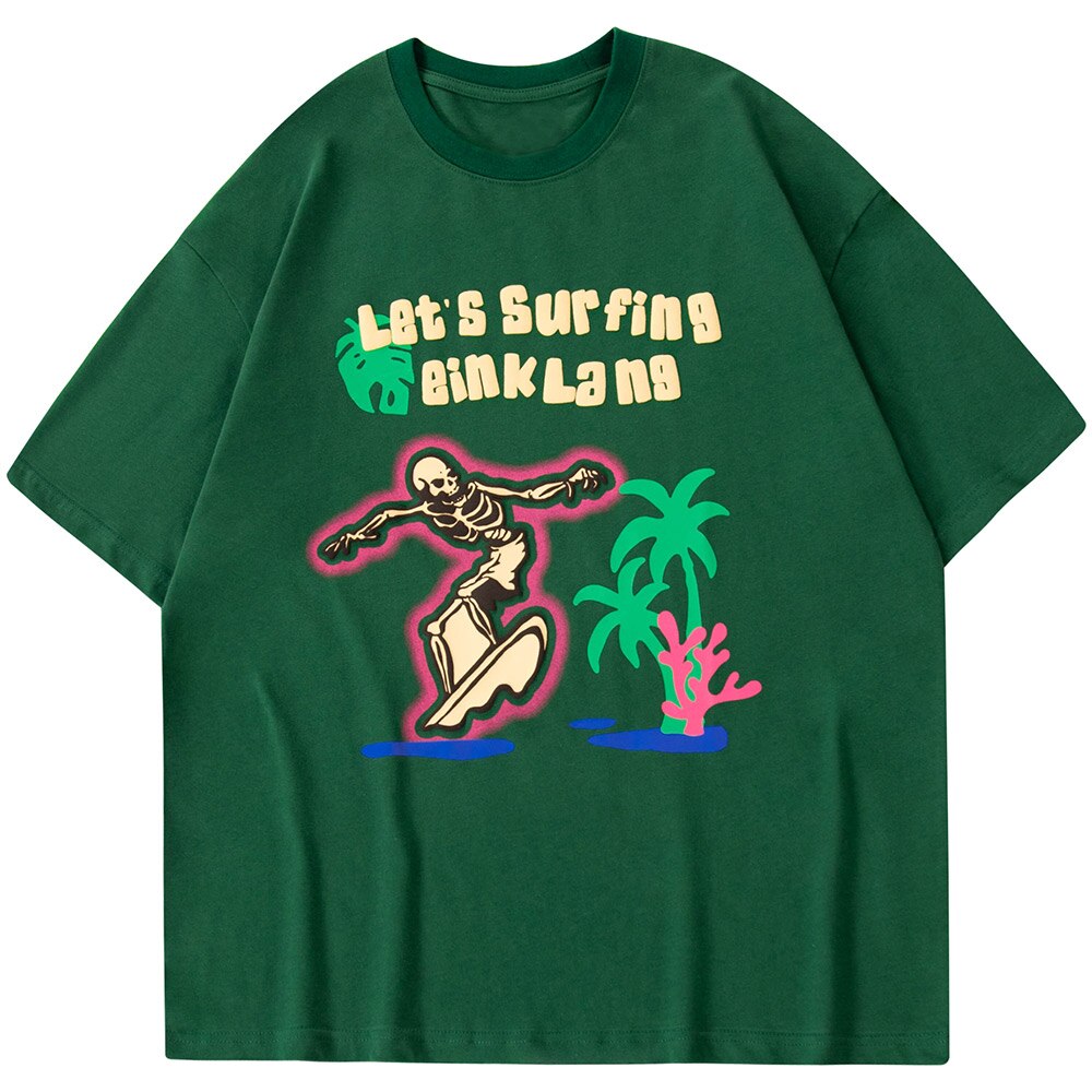 "Surfboard" Unisex Men Women Streetwear Graphic T-Shirt Daulet Apparel