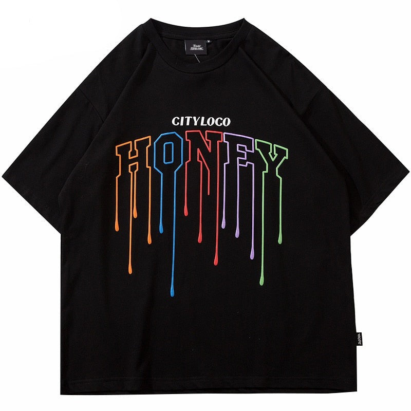 "Honey" Unisex Men Women Streetwear Graphic T-Shirt Daulet Apparel