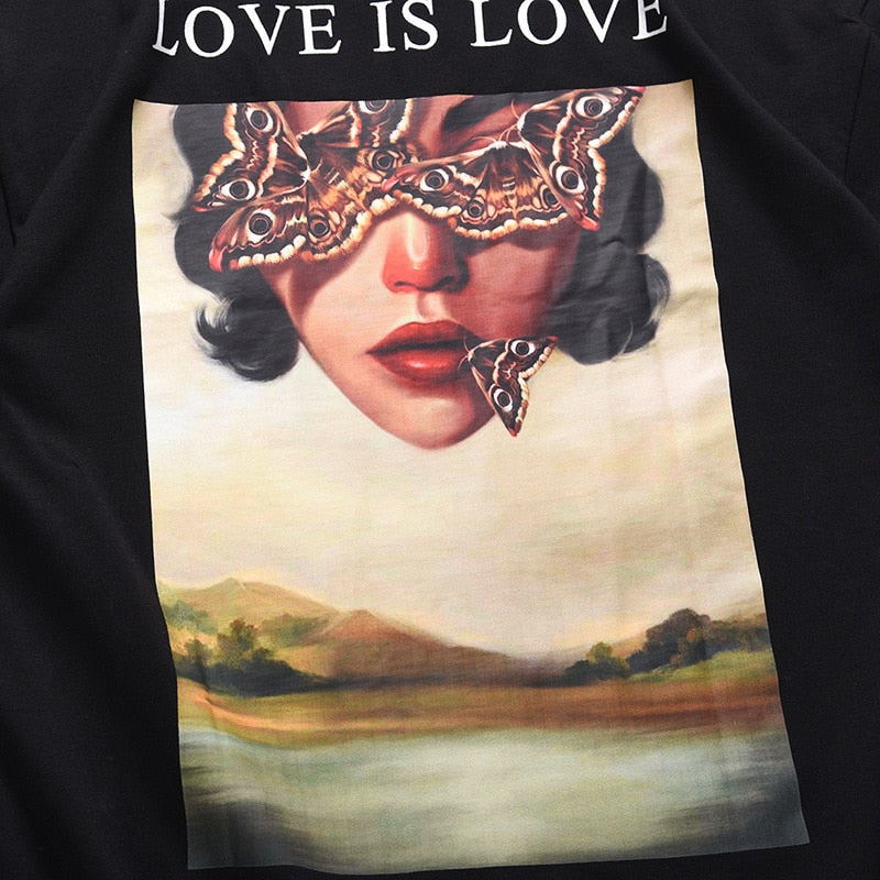 "Love Is Love" Unisex Men Women Streetwear Graphic T-Shirt Daulet Apparel