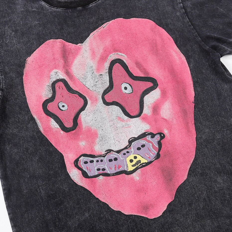 "Pink Smile" Unisex Men Women Streetwear Graphic T-Shirt Daulet Apparel