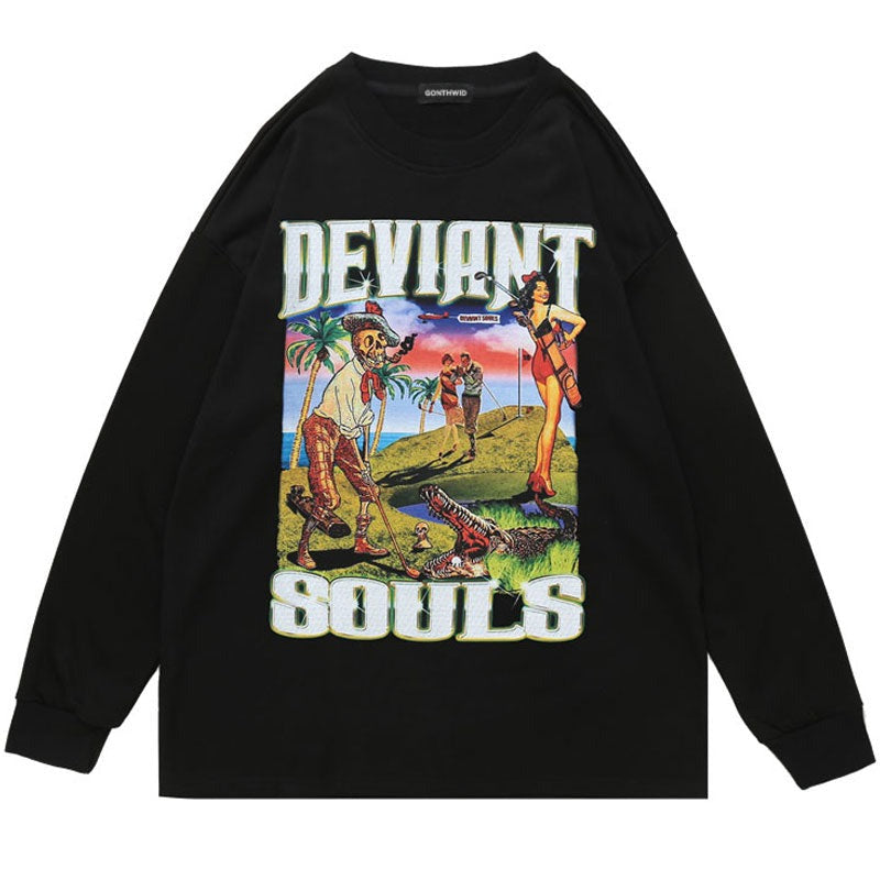 "Lost Souls" Unisex Men Women Streetwear Graphic Sweatshirt Daulet Apparel