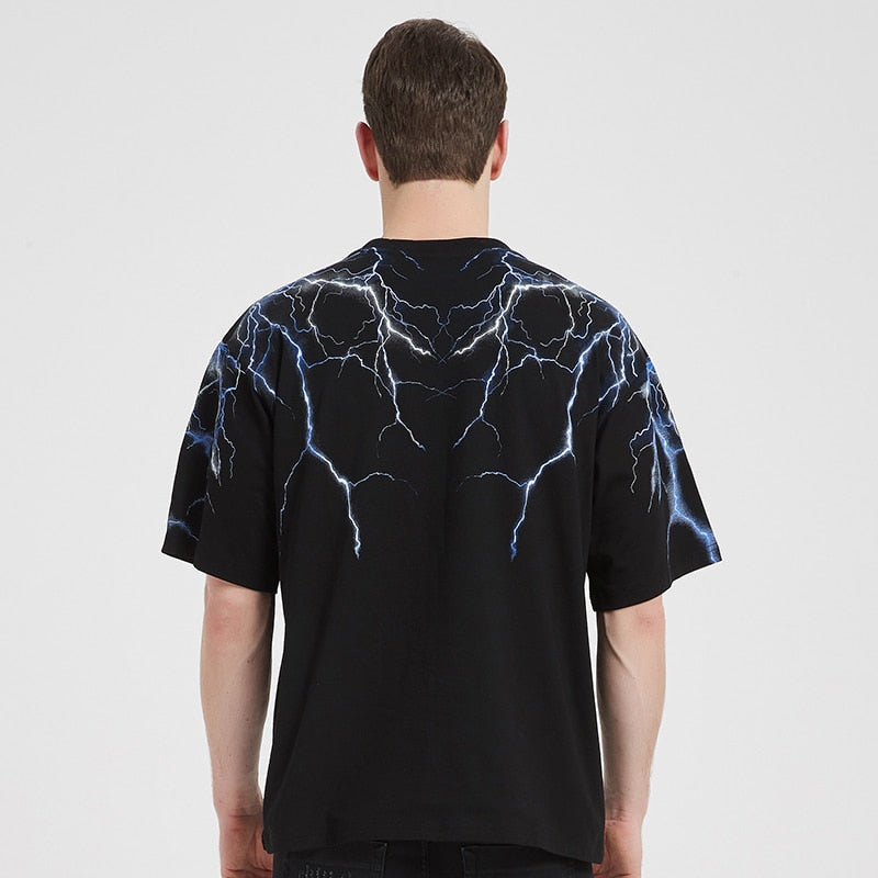 "Thunder Struck" Unisex Men Women Streetwear Graphic T-Shirt Daulet Apparel