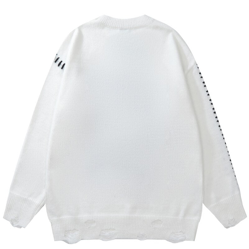 "Ripped" Unisex Men Women Streetwear Graphic Pullover Sweater Daulet Apparel