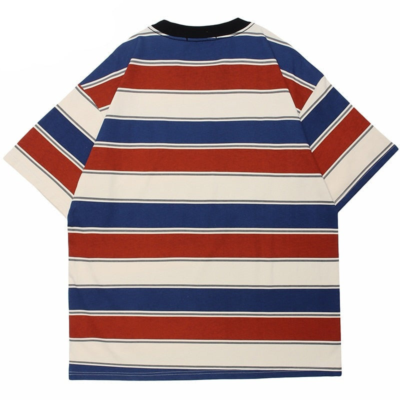 "Striped" Unisex Men Women Streetwear Graphic T-Shirt Daulet Apparel