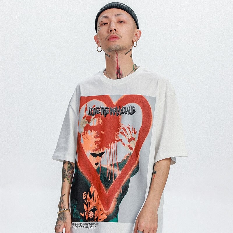 "Bloody Valentine" Unisex Men Women Streetwear Graphic T-Shirt Daulet Apparel