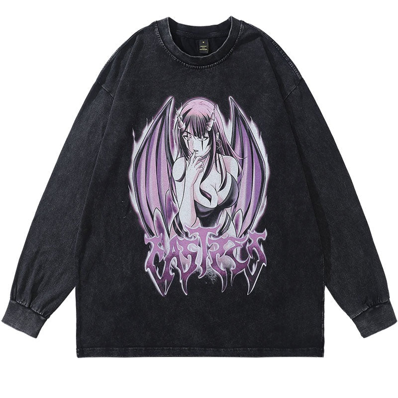 "Devil With Wings" Unisex Men Women Streetwear Graphic Sweatshirt Daulet Apparel