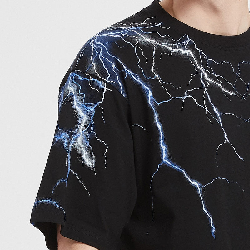 "Thunder Struck" Unisex Men Women Streetwear Graphic T-Shirt Daulet Apparel