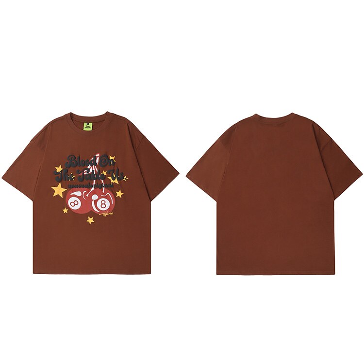 "Cherry Way" Unisex Men Women Streetwear Graphic T-Shirt Daulet Apparel