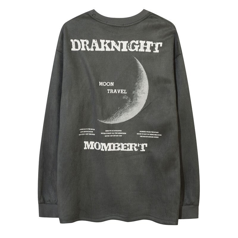 "Moon Travel" Unisex Men Women Streetwear Graphic Sweatshirt Daulet Apparel