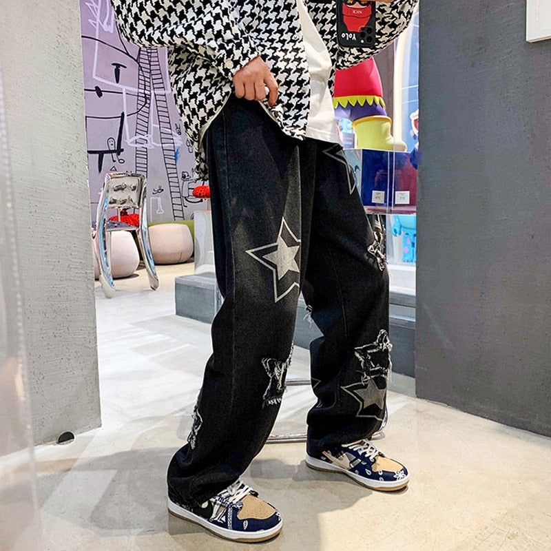"Street Style" Unisex Men Women Streetwear Denim Jeans Daulet Apparel