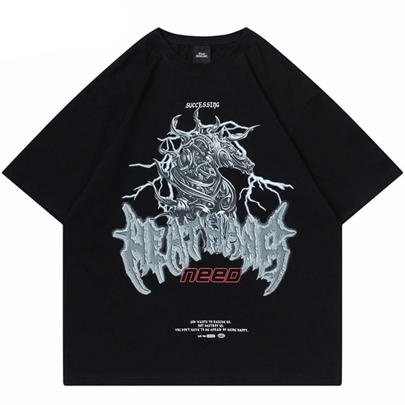 "Grey Dragon" Unisex Men Women Streetwear Graphic T-Shirt Daulet Apparel