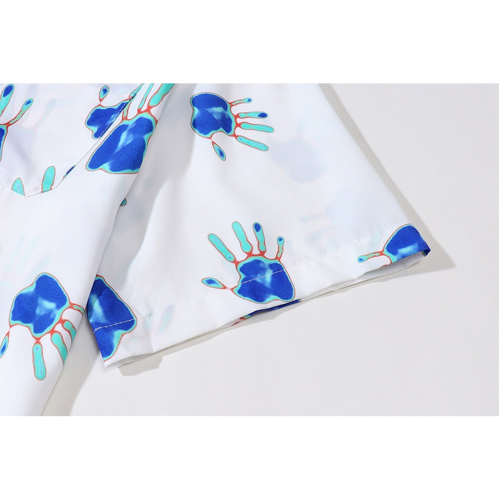 "Blue Hands" Unisex Men Women Streetwear Graphic Shirt Daulet Apparel