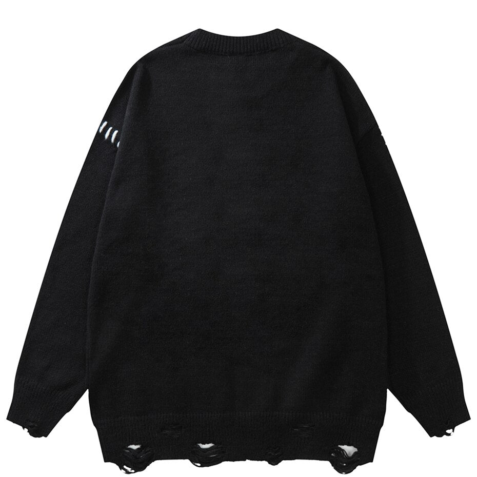 "Ripped" Unisex Men Women Streetwear Graphic Pullover Sweater Daulet Apparel