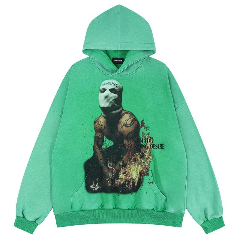 "On Fire" Unisex Men Women Streetwear Graphic Hoodie Daulet Apparel